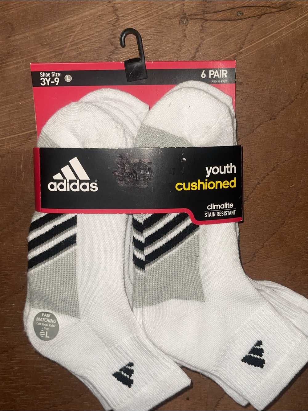 NEW! adidas White Youth ATHLETIC CUSHIONED 6-PACK LOW-CUT SOCKS KIDS NWT